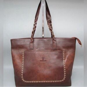 Weimeibaige Vegan Leather Tote - New without tags ~ 17”x12”x5”